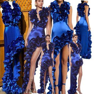 🆕 BRONX & BANCO 🧿 NWOT Aurora Cobalt Blue Gown, Sz L / US 8